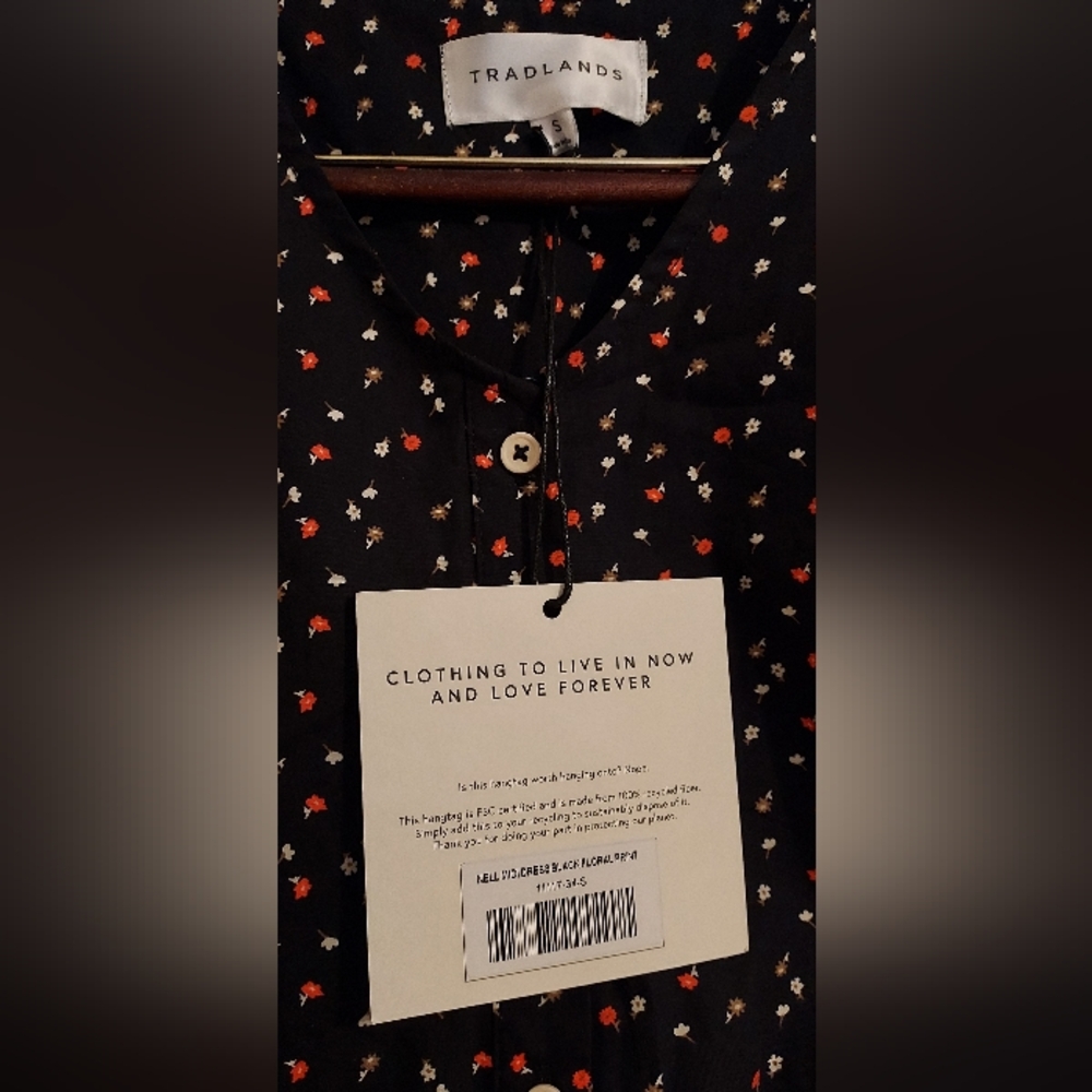 Tradlands Dress Nell Midi Small Black Floral Print - Picture 5 of 5